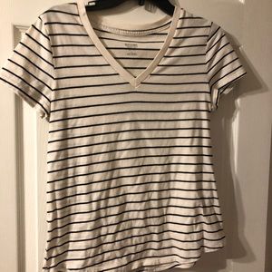 White and Navy Blue Stripped T-shirt